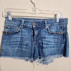 Joes Shorts Womens W25 Raw Edge Hem Denim Shorts Studded